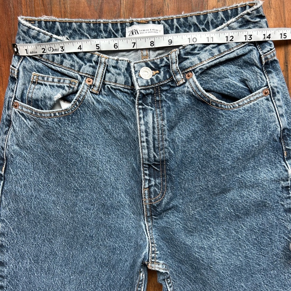 Zara Classic 90s Distressed Jeans Woman’s Size 6 - Picture 6 of 10
